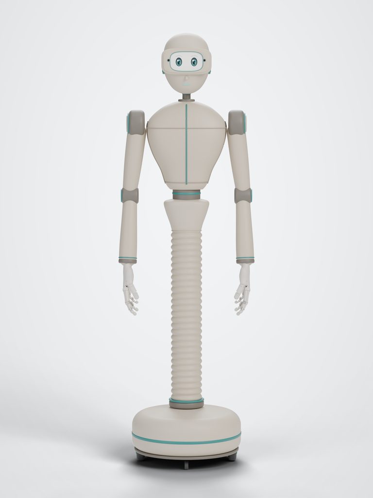 Concept render: the rolling humanoid, front view