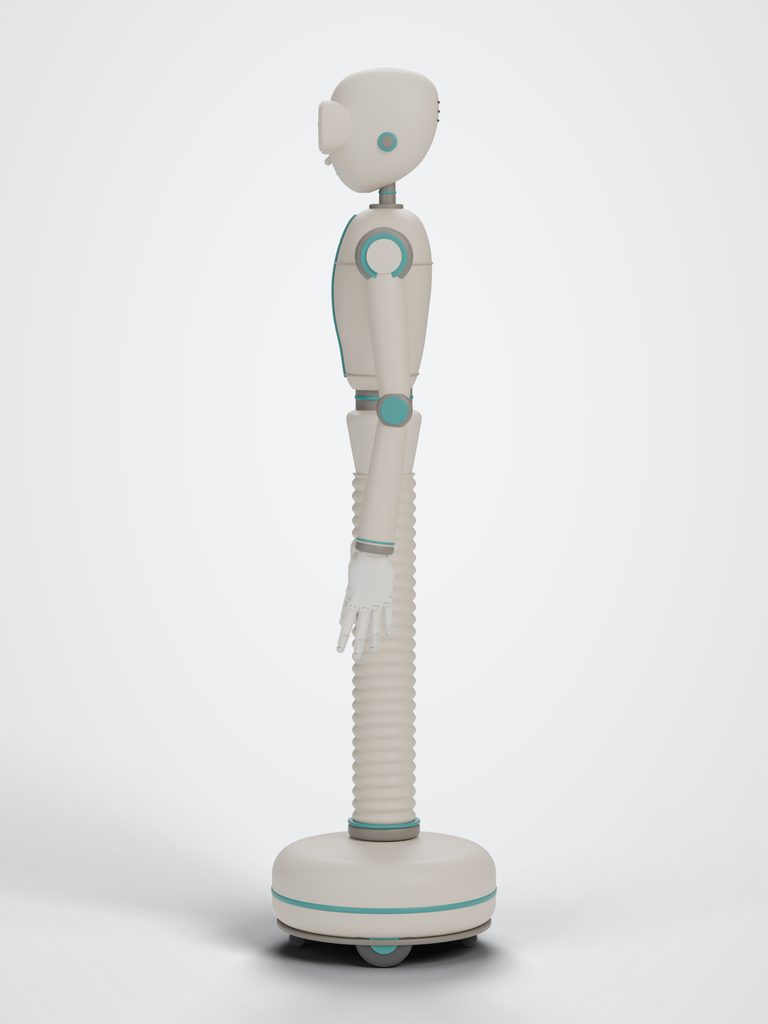 Concept render: the rolling humanoid, side view